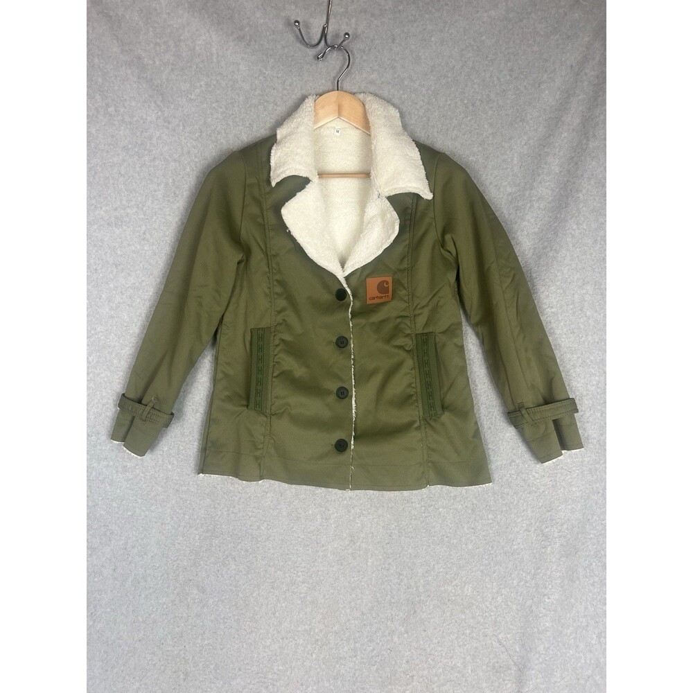 Carhartt Womens Size Medium Sherpa Lined Utility Jacket Hunter Green Cozy Warm